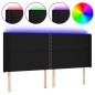 vidaXL Cabecero con LED de tela negro 183x16x118/128 cm vidaXL Cabecero con LED de tela negro 183x16x118/128 cm