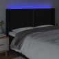 vidaXL Cabecero con LED de tela negro 183x16x118/128 cm vidaXL Cabecero con LED de tela negro 183x16x118/128 cm