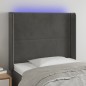 vidaXL Cabecero con LED de terciopelo gris oscuro 93x16x118/128 cm vidaXL Cabecero con LED de terciopelo gris oscuro 93x16x118/128 cm