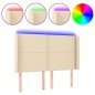 vidaXL Cabecero con LED de tela color crema 147x16x118/128 cm vidaXL Cabecero con LED de tela color crema 147x16x118/128 cm
