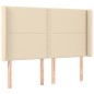 vidaXL Cabecero con LED de tela color crema 147x16x118/128 cm vidaXL Cabecero con LED de tela color crema 147x16x118/128 cm