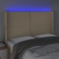 vidaXL Cabecero con LED de tela color crema 147x16x118/128 cm vidaXL Cabecero con LED de tela color crema 147x16x118/128 cm
