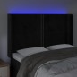 vidaXL Cabecero con LED de terciopelo negro 147x16x118/128 cm vidaXL Cabecero con LED de terciopelo negro 147x16x118/128 cm