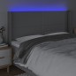 vidaXL Cabecero con LED de tela gris claro 203x16x118/128 cm vidaXL Cabecero con LED de tela gris claro 203x16x118/128 cm