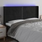 vidaXL Cabecero con LED de terciopelo negro 163x16x118/128 cm vidaXL Cabecero con LED de terciopelo negro 163x16x118/128 cm