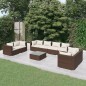 vidaXL Set muebles de jardín 9 piezas y cojines ratán sintético marrón vidaXL Set muebles de jardín 9 piezas y cojines ratán sintético marrón