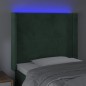 vidaXL Cabecero con LED de terciopelo verde oscuro 103x16x118/128 cm vidaXL Cabecero con LED de terciopelo verde oscuro 103x16x118/128 cm