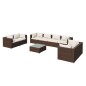 vidaXL Set muebles de jardín 9 piezas y cojines ratán sintético marrón vidaXL Set muebles de jardín 9 piezas y cojines ratán sintético marrón