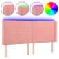 vidaXL Cabecero con LED de terciopelo rosa 203x16x118/128 cm vidaXL Cabecero con LED de terciopelo rosa 203x16x118/128 cm