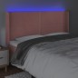 vidaXL Cabecero con LED de terciopelo rosa 203x16x118/128 cm vidaXL Cabecero con LED de terciopelo rosa 203x16x118/128 cm