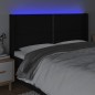 vidaXL Cabecero con LED de tela negro 203x16x118/128 cm vidaXL Cabecero con LED de tela negro 203x16x118/128 cm
