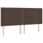 vidaXL Cabecero con LED cuero sintético marrón 203x16x118/128 cm vidaXL Cabecero con LED cuero sintético marrón 203x16x118/128 cm
