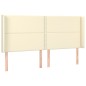 vidaXL Cabecero con LED cuero sintético color crema 183x16x118/128 cm vidaXL Cabecero con LED cuero sintético color crema 183x16x118/128 cm