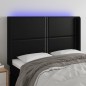vidaXL Cabecero con LED cuero sintético negro 147x16x118/128 cm vidaXL Cabecero con LED cuero sintético negro 147x16x118/128 cm