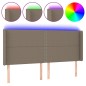 vidaXL Cabecero con LED de tela gris taupe 183x16x118/128 cm vidaXL Cabecero con LED de tela gris taupe 183x16x118/128 cm