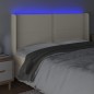 vidaXL Cabecero con LED cuero sintético color crema 163x16x118/128 cm vidaXL Cabecero con LED cuero sintético color crema 163x16x118/128 cm