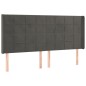 vidaXL Cabecero con LED de terciopelo gris oscuro 163x16x118/128 cm vidaXL Cabecero con LED de terciopelo gris oscuro 163x16x118/128 cm