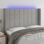 vidaXL Cabecero con LED de tela gris claro 147x16x118/128 cm vidaXL Cabecero con LED de tela gris claro 147x16x118/128 cm