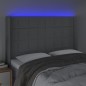 vidaXL Cabecero con LED de tela gris claro 147x16x118/128 cm vidaXL Cabecero con LED de tela gris claro 147x16x118/128 cm