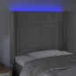 vidaXL Cabecero con LED de terciopelo gris claro 103x16x118/128 cm vidaXL Cabecero con LED de terciopelo gris claro 103x16x118/128 cm
