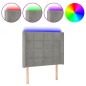 vidaXL Cabecero con LED de terciopelo gris claro 93x16x118/128 cm