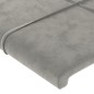 vidaXL Cabecero con LED de terciopelo gris claro 93x16x118/128 cm