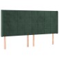 vidaXL Cabecero con LED de terciopelo verde oscuro 203x16x118/128 cm