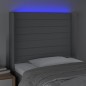 vidaXL Cabecero con LED de tela gris claro 83x16x118/128 cm vidaXL Cabecero con LED de tela gris claro 83x16x118/128 cm
