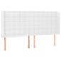 vidaXL Cabecero con LED cuero sintético blanco 203x16x118/128 cm vidaXL Cabecero con LED cuero sintético blanco 203x16x118/128 cm