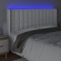 vidaXL Cabecero con LED cuero sintético blanco 203x16x118/128 cm vidaXL Cabecero con LED cuero sintético blanco 203x16x118/128 cm