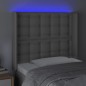 vidaXL Cabecero con LED cuero sintético gris 103x16x118/128cm vidaXL Cabecero con LED cuero sintético gris 103x16x118/128cm