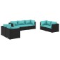vidaXL Set de muebles de jardín 7 pzas y cojines ratán sintético negro vidaXL Set de muebles de jardín 7 pzas y cojines ratán sintético negro