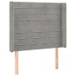 vidaXL Cabecero con LED de terciopelo gris claro 103x16x118/128 cm vidaXL Cabecero con LED de terciopelo gris claro 103x16x118/128 cm