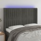 vidaXL Cabecero con LED de terciopelo gris oscuro 147x16x118/128 cm vidaXL Cabecero con LED de terciopelo gris oscuro 147x16x118/128 cm