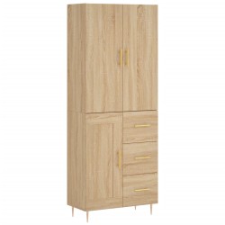 vidaXL Aparador alto madera contrachapada color roble 69,5x34x180 cm