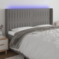 vidaXL Cabecero con LED de tela gris oscuro 163x16x118/128 cm vidaXL Cabecero con LED de tela gris oscuro 163x16x118/128 cm