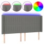 vidaXL Cabecero con LED de tela gris oscuro 163x16x118/128 cm vidaXL Cabecero con LED de tela gris oscuro 163x16x118/128 cm