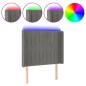 vidaXL Cabecero con LED de terciopelo gris claro 103x16x118/128 cm vidaXL Cabecero con LED de terciopelo gris claro 103x16x118/128 cm