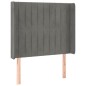 vidaXL Cabecero con LED de terciopelo gris claro 103x16x118/128 cm vidaXL Cabecero con LED de terciopelo gris claro 103x16x118/128 cm