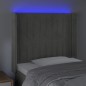 vidaXL Cabecero con LED de terciopelo gris claro 103x16x118/128 cm vidaXL Cabecero con LED de terciopelo gris claro 103x16x118/128 cm