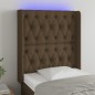 vidaXL Cabecero con LED de tela marrón oscuro 83x16x118/128 cm vidaXL Cabecero con LED de tela marrón oscuro 83x16x118/128 cm