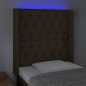 vidaXL Cabecero con LED de tela marrón oscuro 83x16x118/128 cm vidaXL Cabecero con LED de tela marrón oscuro 83x16x118/128 cm