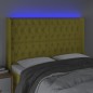 vidaXL Cabecero con LED de tela verde 147x16x118/128 cm vidaXL Cabecero con LED de tela verde 147x16x118/128 cm