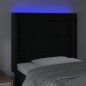 vidaXL Cabecero con LED de terciopelo negro 103x16x118/128 cm vidaXL Cabecero con LED de terciopelo negro 103x16x118/128 cm