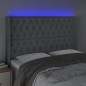 vidaXL Cabecero con LED de tela gris claro 147x16x118/128 cm vidaXL Cabecero con LED de tela gris claro 147x16x118/128 cm