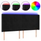 vidaXL Cabecero con LED de terciopelo negro 203x16x118/128 cm vidaXL Cabecero con LED de terciopelo negro 203x16x118/128 cm