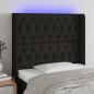 vidaXL Cabecero con LED de tela negro 93x16x118/128 cm vidaXL Cabecero con LED de tela negro 93x16x118/128 cm