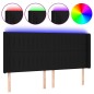 vidaXL Cabecero con LED de tela negro 183x16x118/128 cm vidaXL Cabecero con LED de tela negro 183x16x118/128 cm
