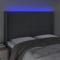 vidaXL Cabecero con LED de tela gris oscuro 147x16x118/128 cm vidaXL Cabecero con LED de tela gris oscuro 147x16x118/128 cm