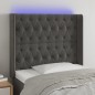 vidaXL Cabecero con LED de terciopelo gris oscuro 103x16x118/128 cm vidaXL Cabecero con LED de terciopelo gris oscuro 103x16x118/128 cm